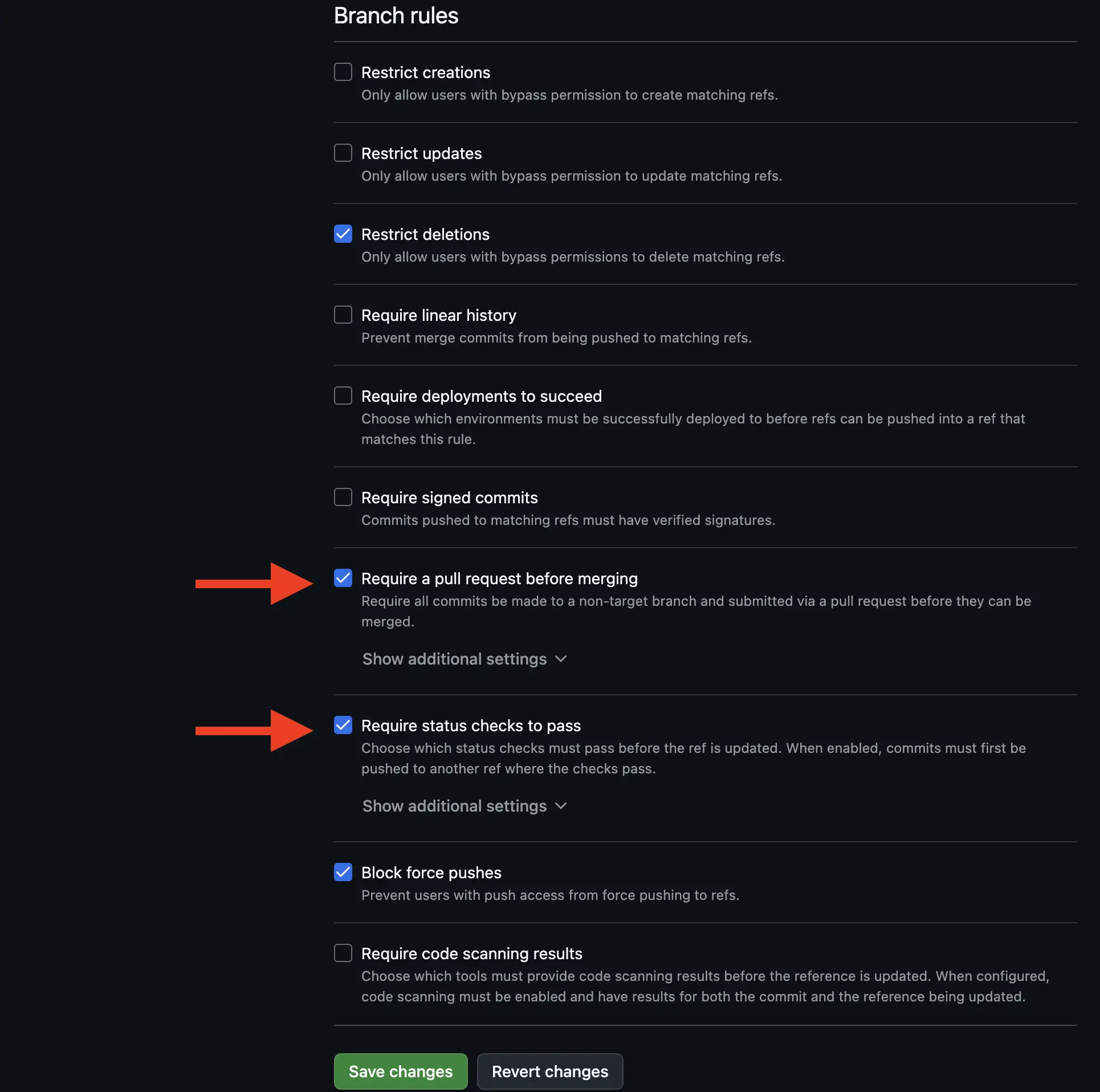 Configure branch rules